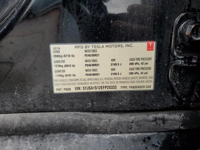 5YJSA1S12EFP28333 - 2014 TESLA MODEL S Qara foto 12