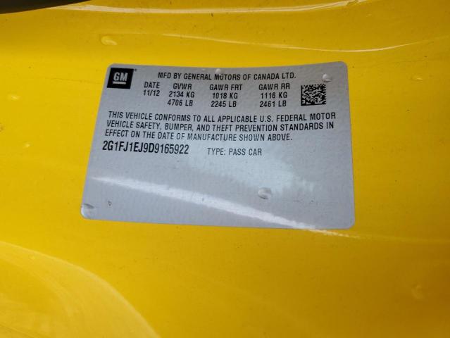 2G1FJ1EJ9D9165922 - 2013 CHEVROLET CAMARO SS YELLOW photo 12