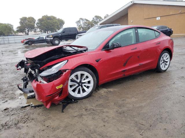 5YJ3E1EA4MF077581 - 2021 TESLA MODEL 3 RED photo 1