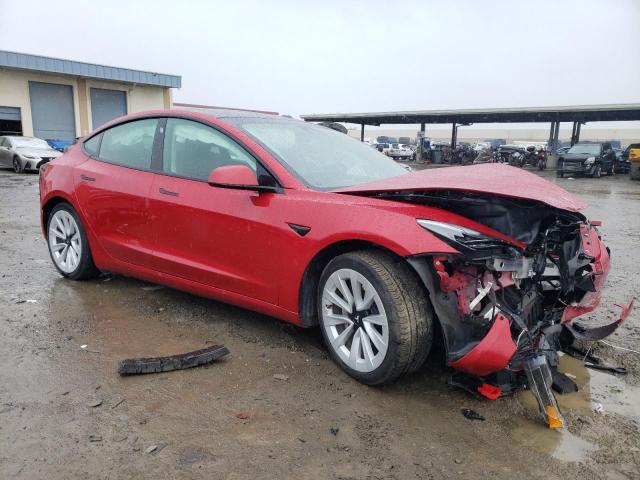 5YJ3E1EA4MF077581 - 2021 TESLA MODEL 3 RED photo 4