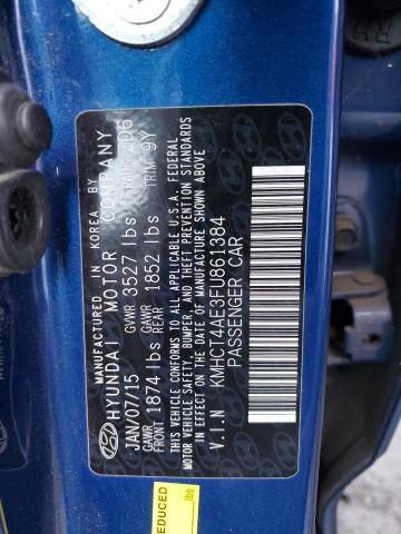 KMHCT4AE3FU861384 - 2015 HYUNDAI ACCENT GLS BLUE photo 12