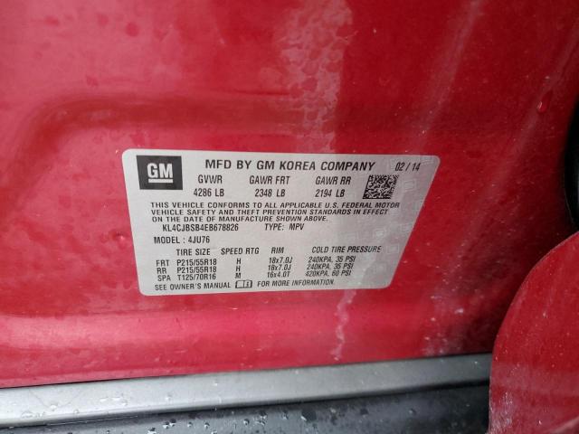 KL4CJBSB4EB678826 - 2014 BUICK ENCORE CONVENIENCE 红色 照片 13