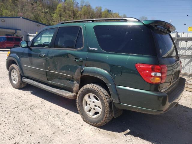 5TDBT48A02S097463 - 2002 TOYOTA SEQUOIA LIMITED GREEN photo 2