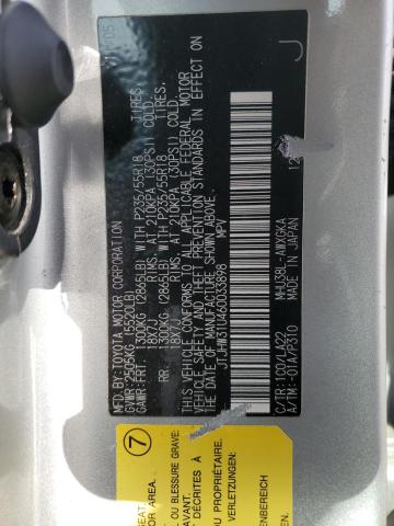 JTJHW31U460033898 - 2006 LEXUS RX 400 SILVER photo 12