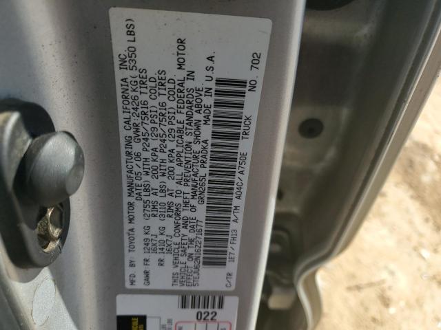 5TEJU62N16Z271677 - 2006 TOYOTA TACOMA DOUBLE CAB PRERUNNER SILVER photo 12