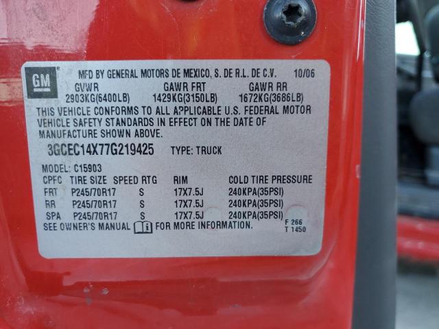 3GCEC14X77G219425 - 2007 CHEVROLET SILVERADO C1500 CLASSIC Qırmızı foto 12