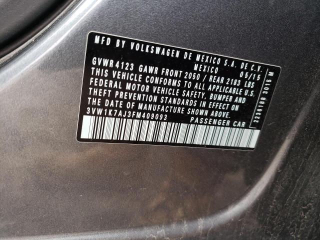 3VW1K7AJ3FM409093 - 2015 VOLKSWAGEN JETTA BASE 灰色 照片 13