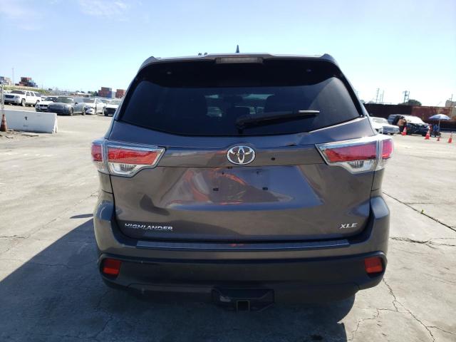 5TDKKRFH6FS050587 - 2015 TOYOTA HIGHLANDER XLE CHARCOAL photo 6