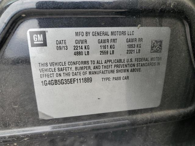 1G4GB5G35EF111889 - 2014 BUICK LACROSSE BLACK photo 12