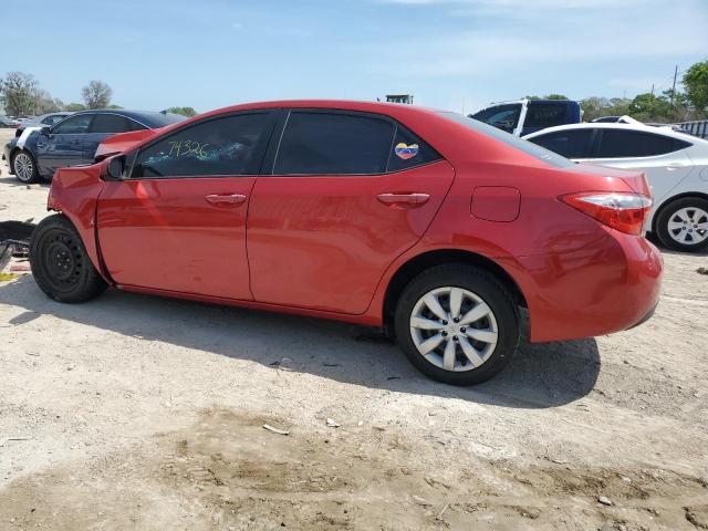 2T1BURHE2GC521383 - 2016 TOYOTA COROLLA L RED photo 2