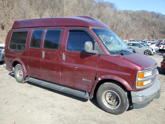 1GBFG15W4Y1207316 - 2000 CHEVROLET EXPRESS BURGUNDY photo 4