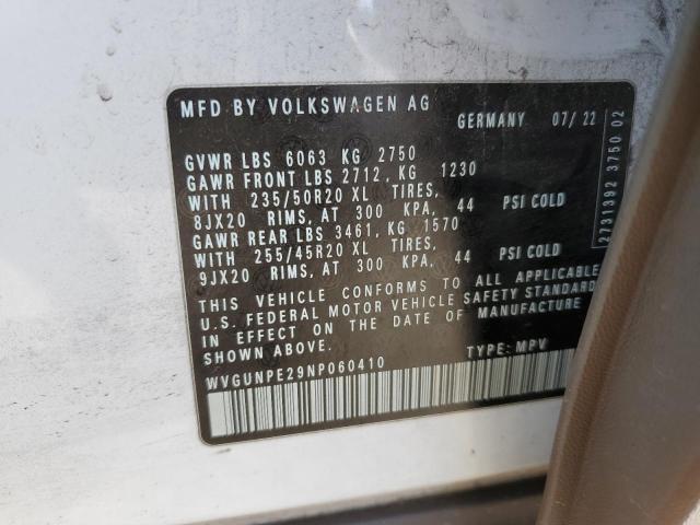 WVGUNPE29NP060410 - 2022 VOLKSWAGEN ID.4 PRO S თეთრი ფოტო 14