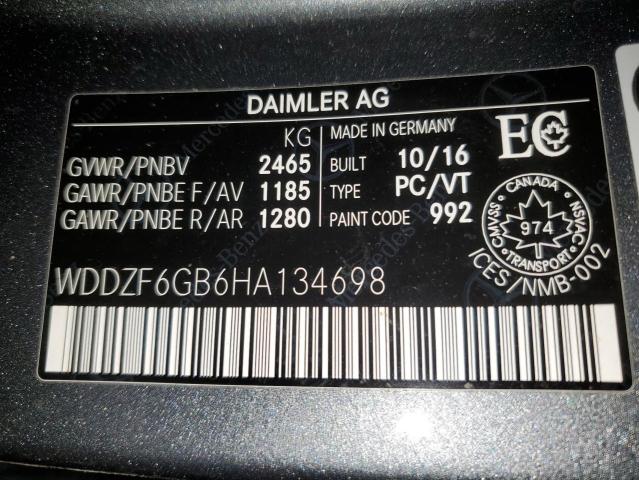 WDDZF6GB6HA134698 - 2017 MERCEDES-BENZ E 400 4MATIC GRAY photo 12