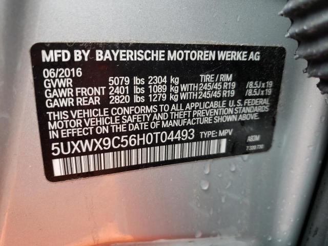 5UXWX9C56H0T04493 - 2017 BMW X3 XDRIVE28I SILVER photo 13