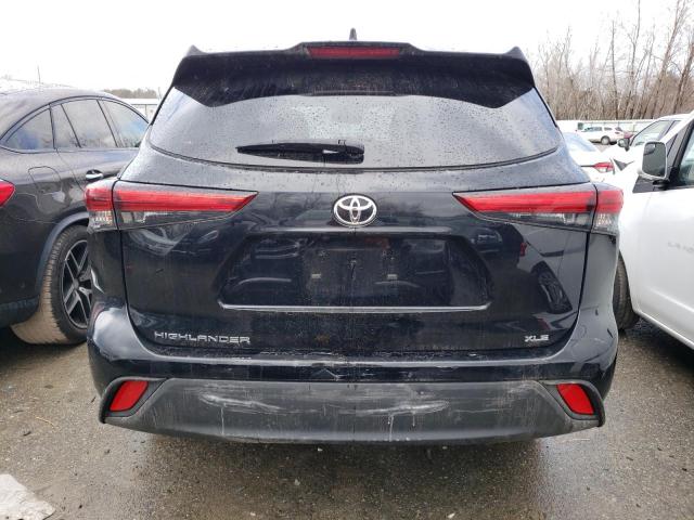 5TDGZRAH9MS075893 - 2021 TOYOTA HIGHLANDER XLE BLACK photo 6