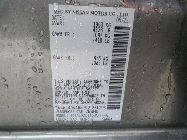 1N4BL4BV4RN322923 - 2024 NISSAN ALTIMA S GRAY photo 13