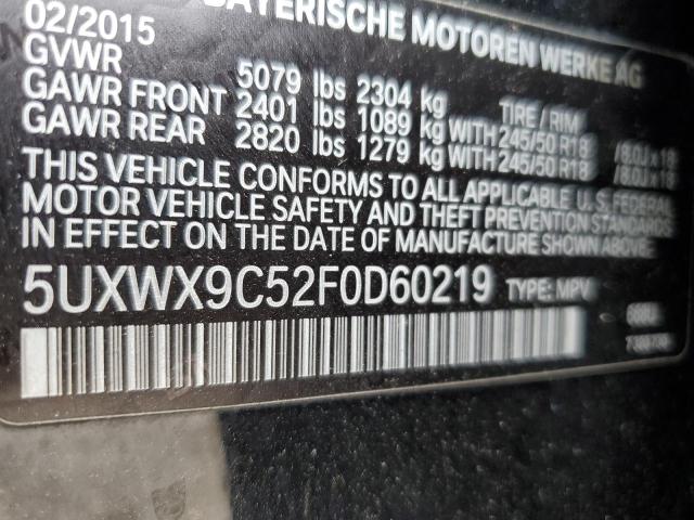 5UXWX9C52F0D60219 - 2015 BMW X3 XDRIVE28I BLACK photo 13