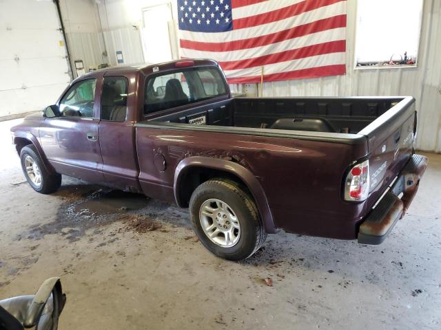 1D7GL12K44S559822 - 2004 DODGE DAKOTA SXT BURGUNDY photo 2