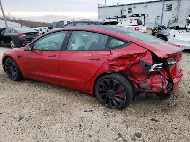 5YJ3E1EC3MF976157 - 2021 TESLA MODEL 3 RED photo 2