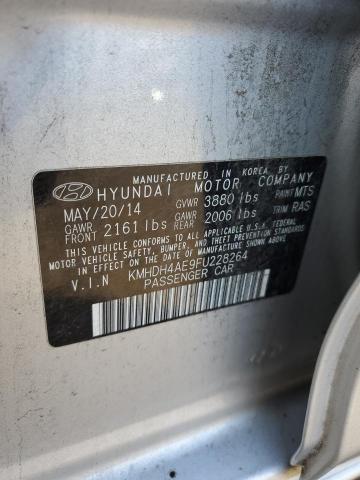 KMHDH4AE9FU228264 - 2015 HYUNDAI ELANTRA SE SILVER photo 12