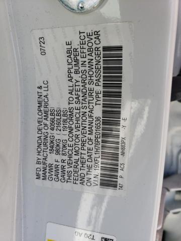 19XFL1H76PE016536 - 2023 HONDA CIVIC EXL WHITE photo 12
