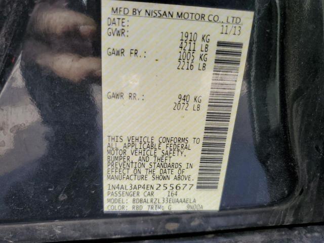 1N4AL3AP4EN255677 - 2014 NISSAN ALTIMA 2.5 BLACK photo 12