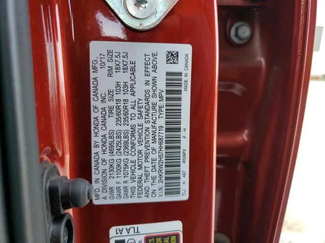 2HKRW2H57HH687719 - 2017 HONDA CR-V EX ORANGE photo 13