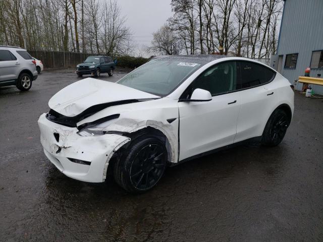 7SAYGDEE5NF480106 - 2022 TESLA MODEL Y WHITE photo 1