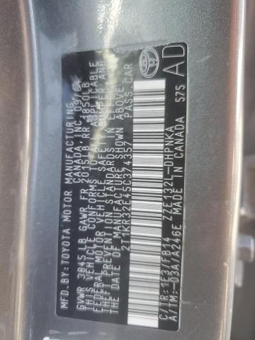 2T1KR32E45C374357 - 2005 TOYOTA COROLLA MA XR GRAY photo 12