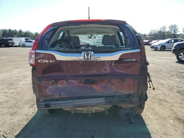 5J6RM4H32FL090058 - 2015 HONDA CR-V LX BURGUNDY photo 6