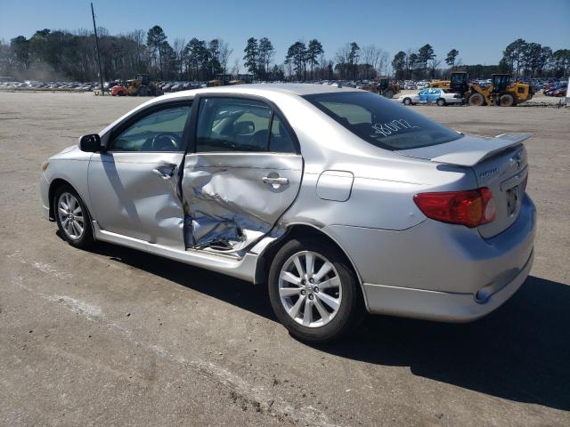 1NXBU4EEXAZ305620 - 2010 TOYOTA COROLLA BASE SILVER photo 2