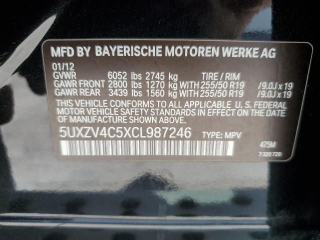 5UXZV4C5XCL987246 - 2012 BMW X5 XDRIVE35I BLACK photo 13