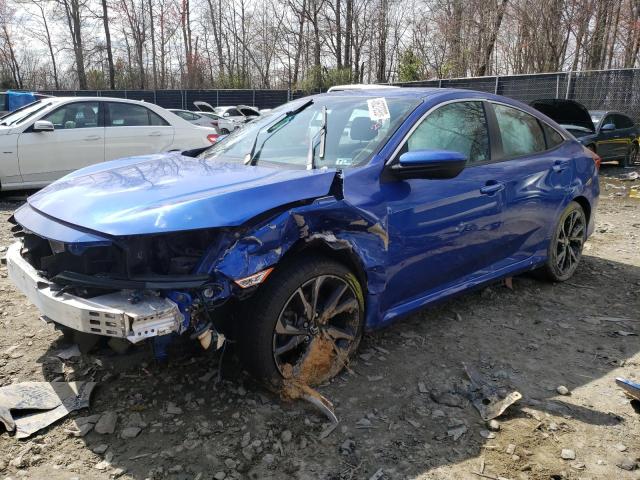 2HGFC2F88KH583105 - 2019 HONDA CIVIC SPORT BLUE photo 1