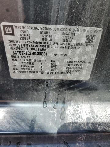 3GTU2NEC0HG468331 - 2017 GMC SIERRA K1500 SLT GRAY photo 12