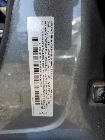 3VW2K7AJ3BM347922 - 2011 VOLKSWAGEN JETTA BASE Գրաֆիտ լուսանկար 12