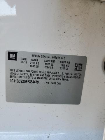 1G11G5SX5FF334479 - 2015 CHEVROLET MALIBU LTZ თეთრი ფოტო 12