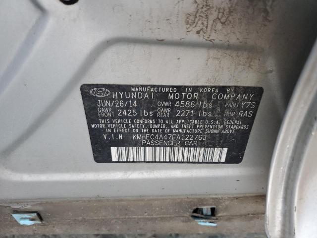 KMHEC4A47FA122763 - 2015 HYUNDAI SONATA HYBRID SILVER photo 12