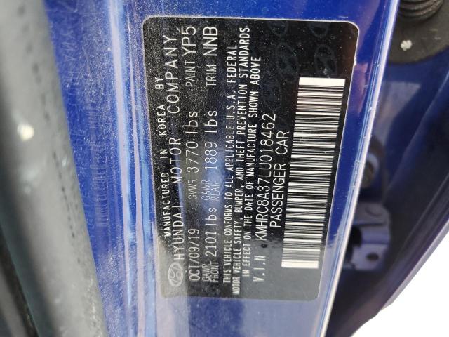 KMHRC8A37LU018462 - 2020 HYUNDAI VENUE SEL BLUE photo 12