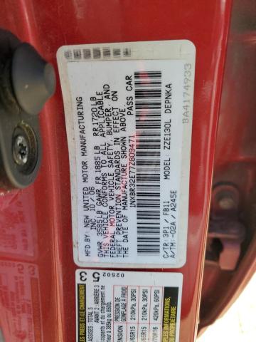 1NXBR32E77Z809471 - 2007 TOYOTA COROLLA CE RED photo 12