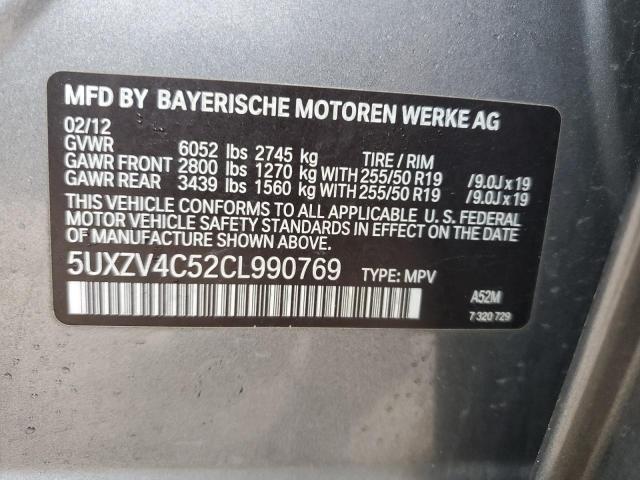 5UXZV4C52CL990769 - 2012 BMW X5 XDRIVE35I SILVER photo 13