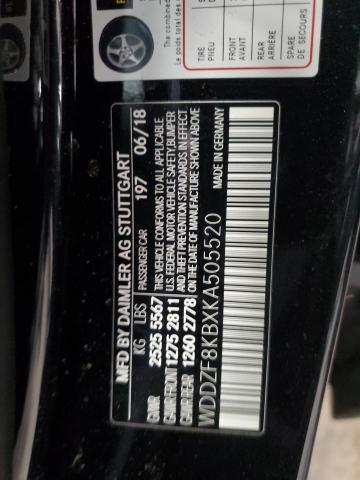 WDDZF8KBXKA505520 - 2019 MERCEDES-BENZ E 63 AMG-S 4MATIC BLACK photo 12