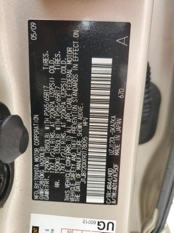 JTJBT20XX90178095 - 2009 LEXUS GX 470 TAN photo 13