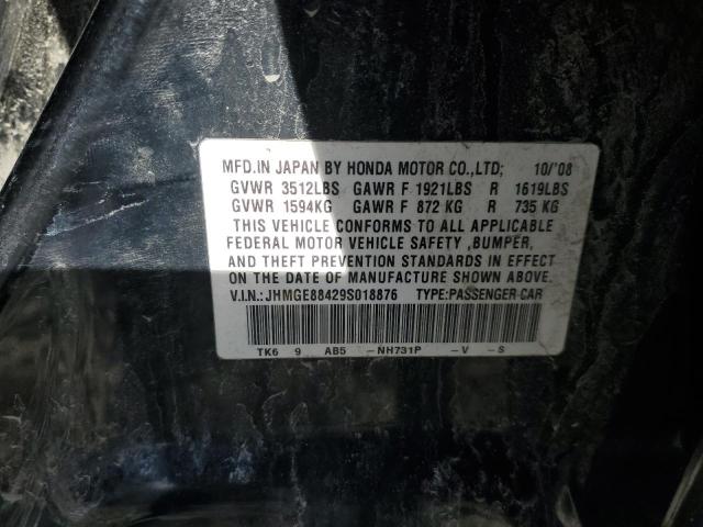 JHMGE88429S018876 - 2009 HONDA FIT SPORT BLACK photo 12