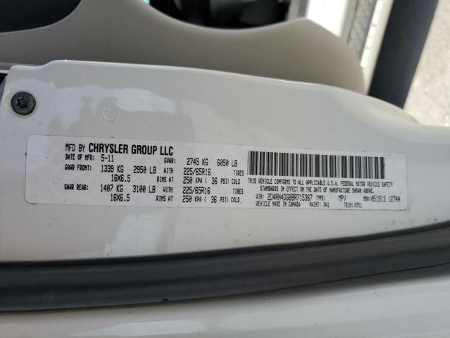 2D4RN4DG8BR715367 - 2011 DODGE GRAND CARA EXPRESS WHITE photo 14