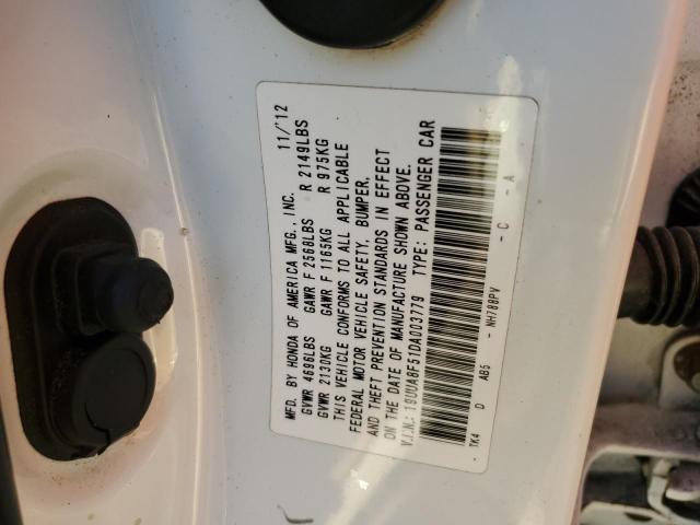 19UUA8F51DA003779 - 2013 ACURA TL TECH WHITE photo 13
