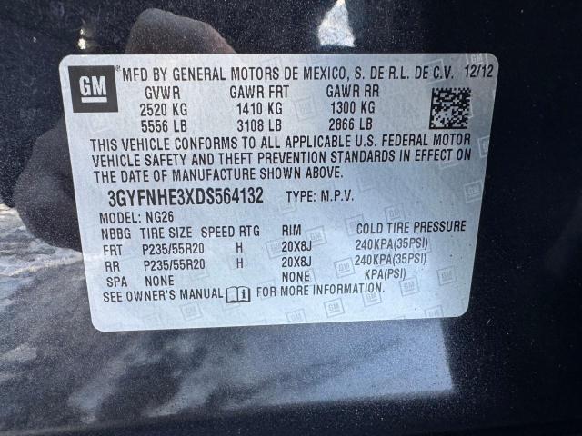 3GYFNHE3XDS564132 - 2013 CADILLAC SRX PERFORMANCE COLLECTION Noir photo 10