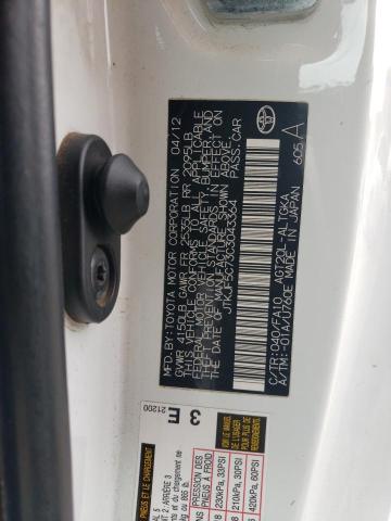 JTKJF5C73C3043364 - 2012 TOYOTA SCION TC 白色 照片 12