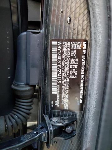 WBY1Z4C51EV274115 - 2014 BMW I3 REX GRAY photo 12