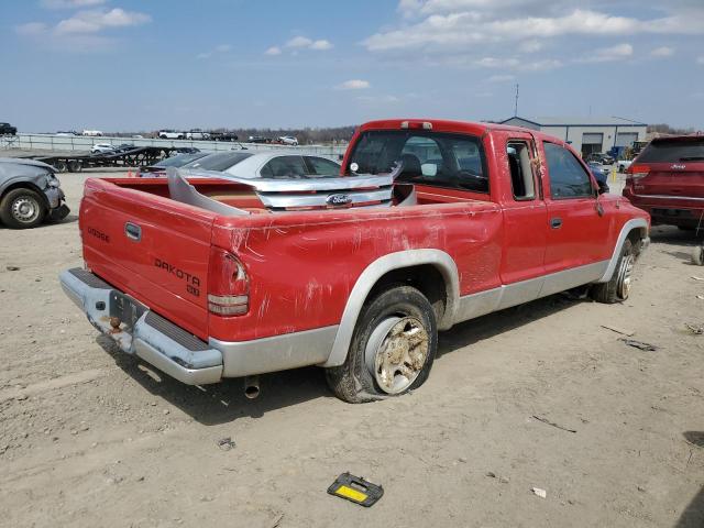 1D7GL42N64S717248 - 2004 DODGE DAKOTA SLT RED photo 3