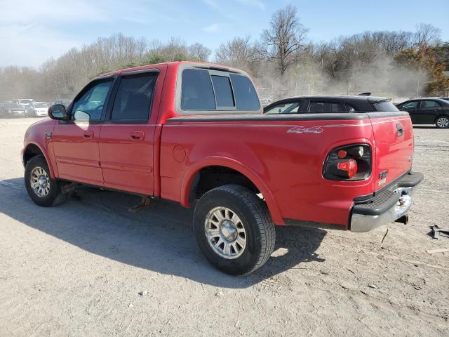 1FTRW08W01KF11339 - 2001 FORD F150 SUPERCREW RED photo 2